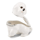 Pewter Bejeweled Bichon Frise Trinket Box Breda