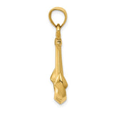 14K Yellow Gold 3-D Anchor Pendant