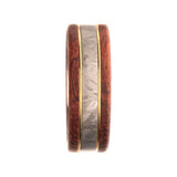 8mm Titanium, Meteorite & Koa Wood Inlay Comfort Fit Ring