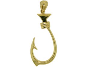 14k gold fish hook 14K Yellow Gold Fish Hook Pendant – Royal Gold