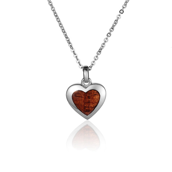 Heart Pendant with Koa Wood
