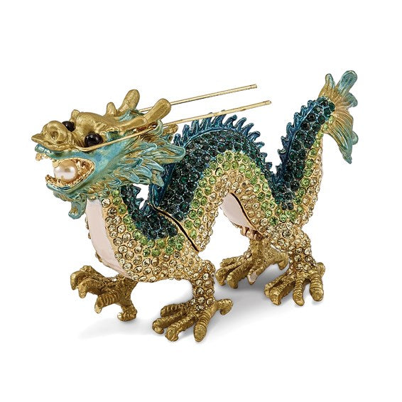 Chinese Dragon Trinket Box with Matching Necklace