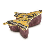 Pewter Yellow Butterfly Box with Matching 18 Inch Necklace