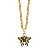 Pewter Yellow Butterfly Box with Matching 18 Inch Necklace