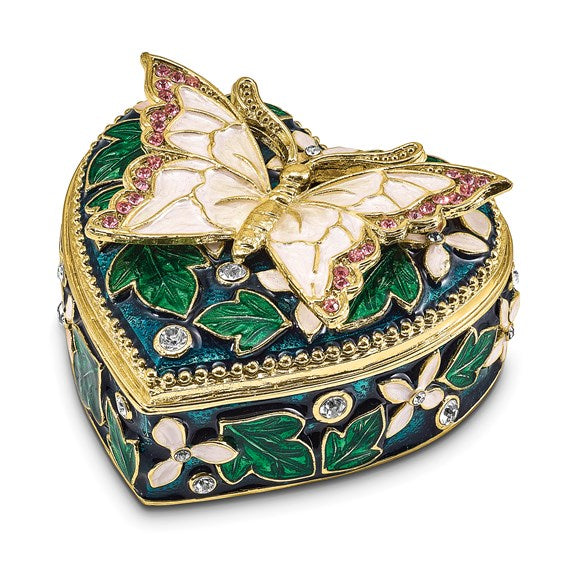 Butterfly on Heart Gift Box with Matching 18 Inch Necklace