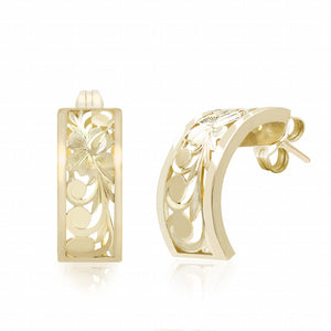 Hawaiian Cut Out Half Hoop Post Earring