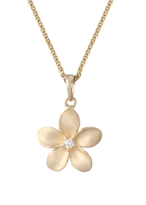 Plumeria Pendant with Diamond