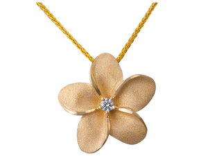 Plumeria Pendant with Diamond
