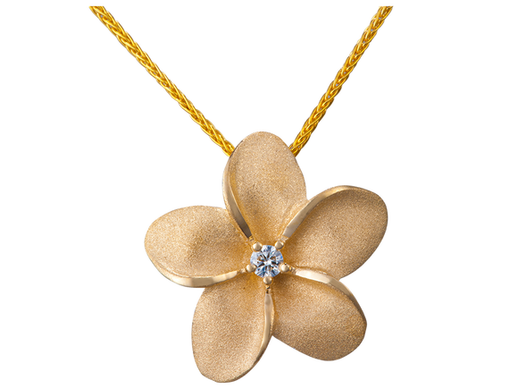 Plumeria Pendant with Diamond