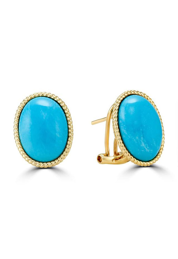 Oval Turquoise Earrings