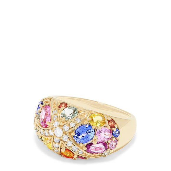Precious Stone Starfish Ring