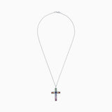 14K White Gold Cross Necklace